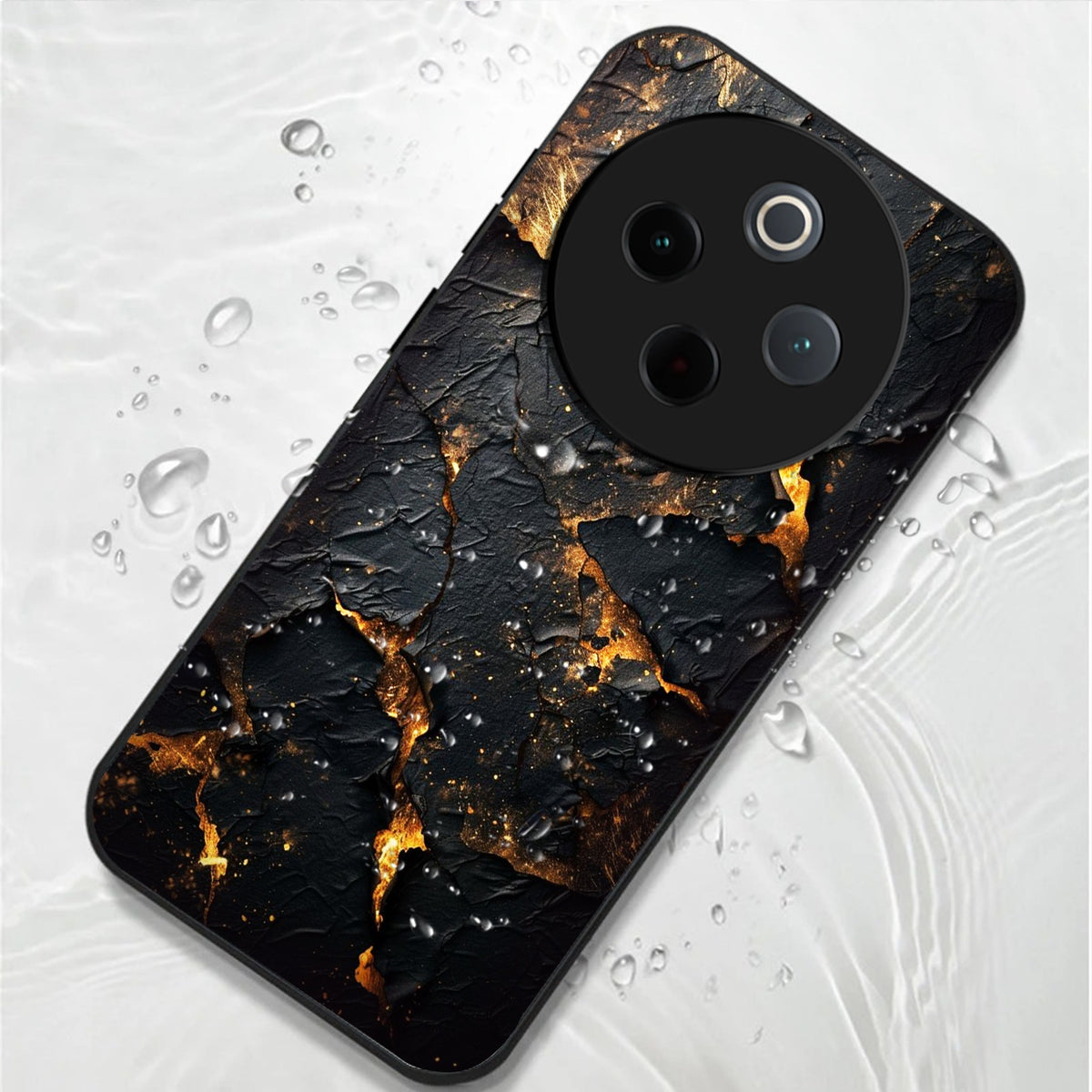 Vivo T4 5G Premium Acrylic Shockproof Glass Back Case (Volcanic Gold)