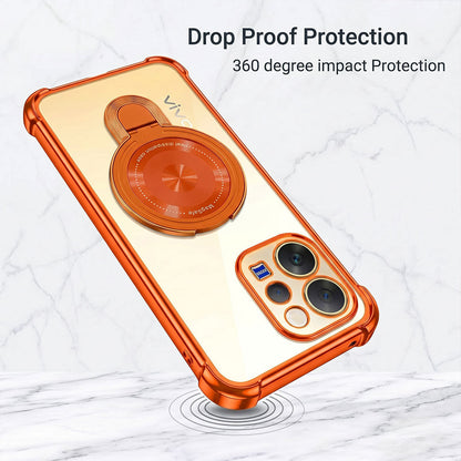 Vivo V70 5G Invincible Bracket Ring Stand Airbag Cosmic Orange Case