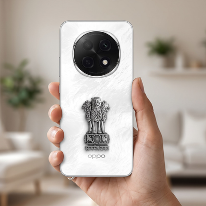 OPPO F29 Pro 5G Compatible Satyamev Jayate 3D Metal Emblem Sticker