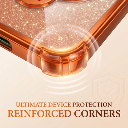 Vivo V60 5G Invincible Bracket Ring Stand Shimmer Airbag Cosmic Orange Case
