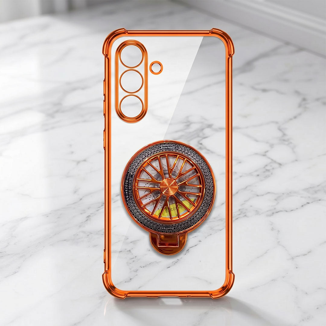 Samsung Galaxy A36 5G Stress Buster Wheel Rotating Airbag Cosmic Orange Case