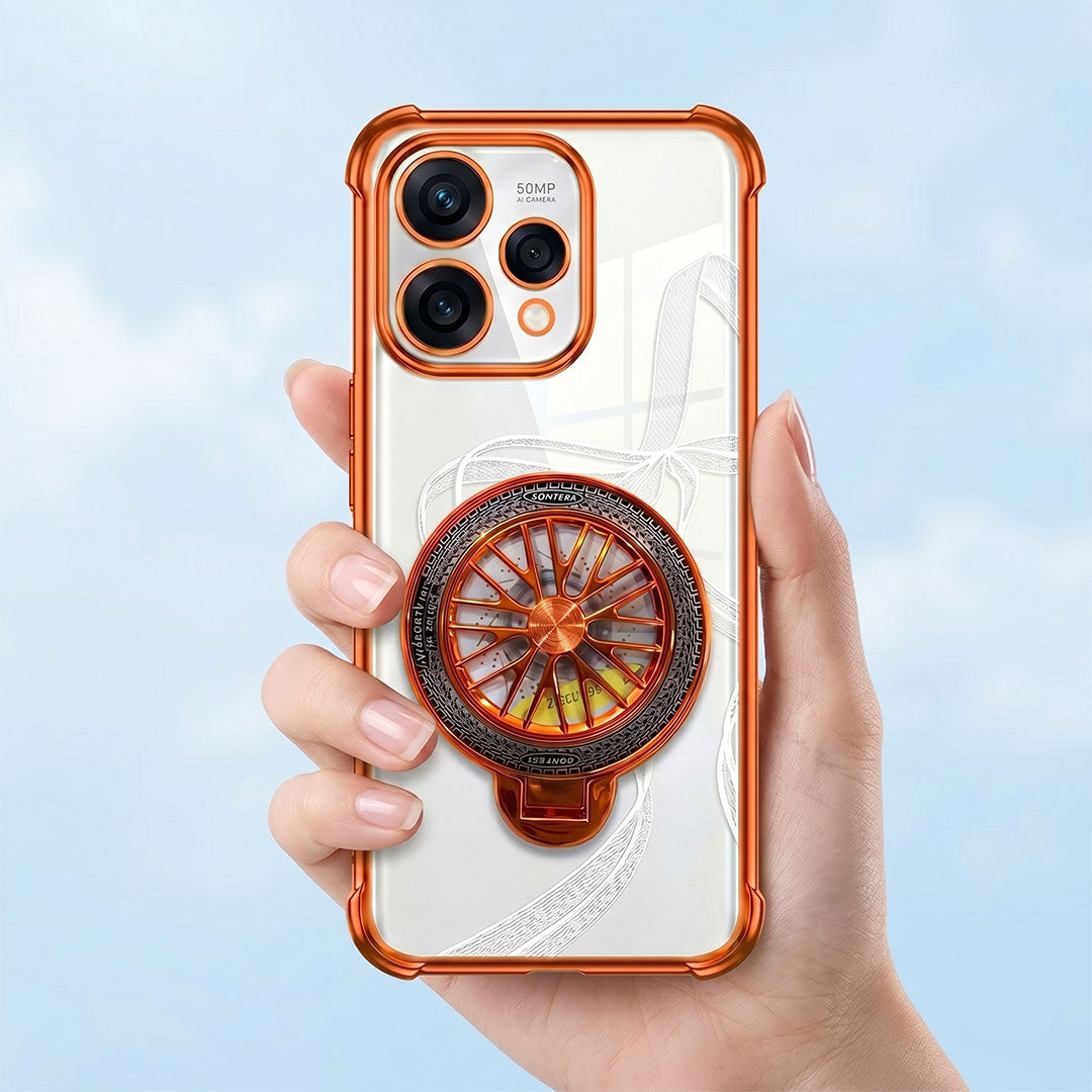 OPPO Reno 15 5G Stress Buster Wheel Rotating Airbag Cosmic Orange Case