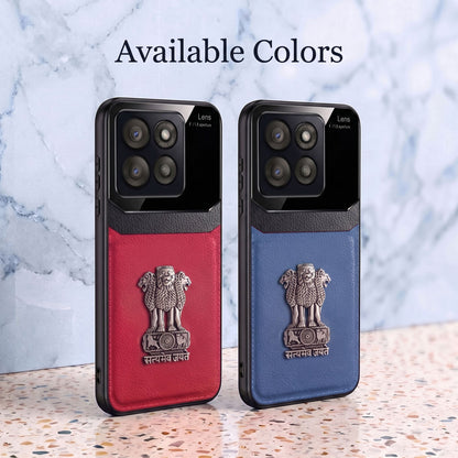 Motorola Edge 60 Pro 5G Satyamev Jayate 3D Metal Leather Back Case