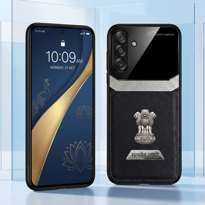 Samsung Galaxy A54 5G Satyamev Jayate 2-in-1 Emblem Leather Lens Protective Back Case