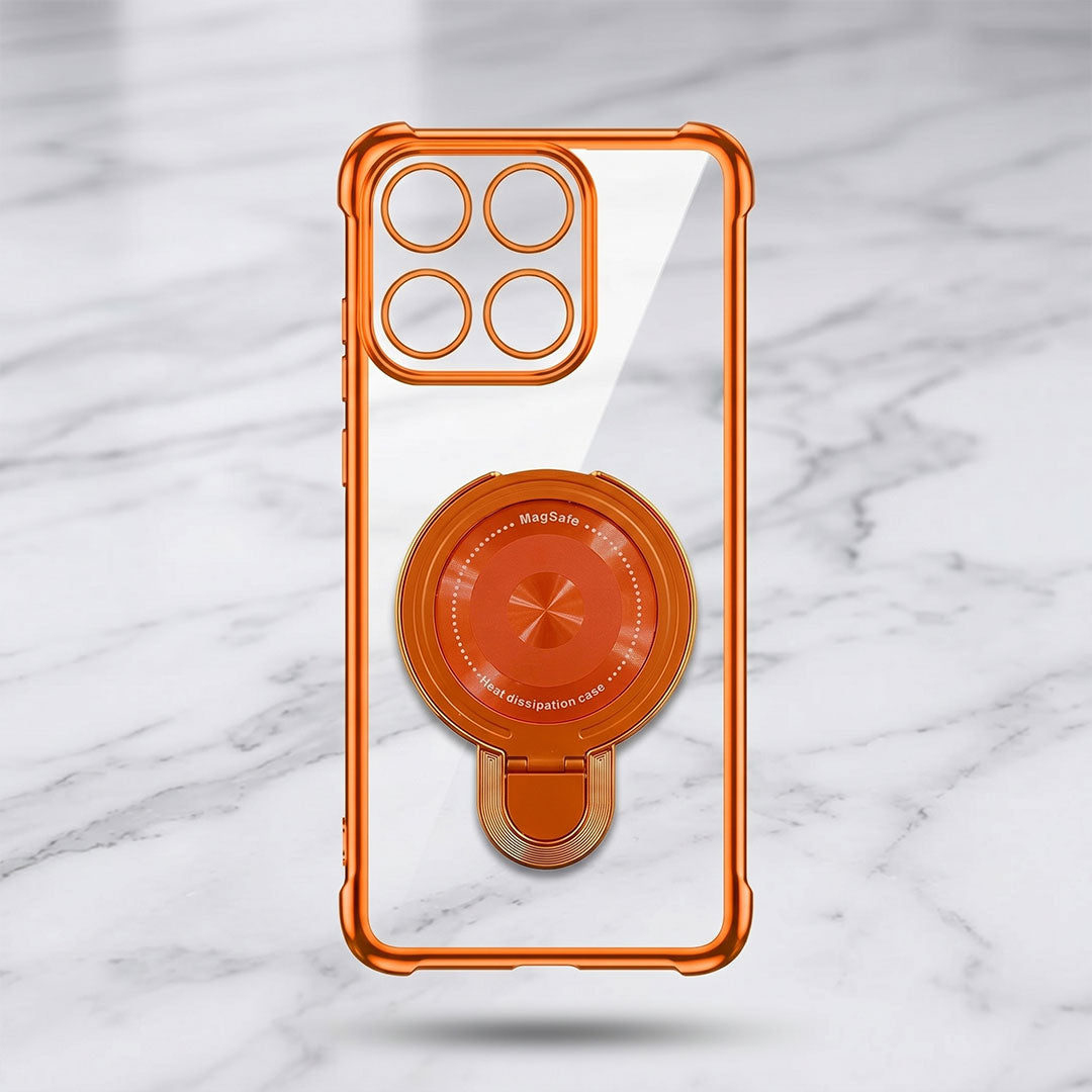 Motorola Edge 60 Pro 5G Invincible Bracket Ring Stand Airbag Cosmic Orange Case