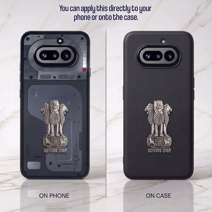 Nothing Phone 4A 5G Compatible Satyamev Jayate 3D Metal Emblem Sticker