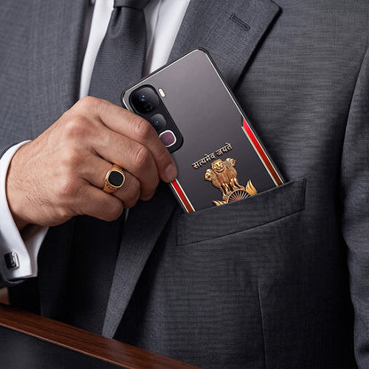 Vivo Y400 Pro 5G Satyamev Jayate 3D Metal Aluminium Back Case