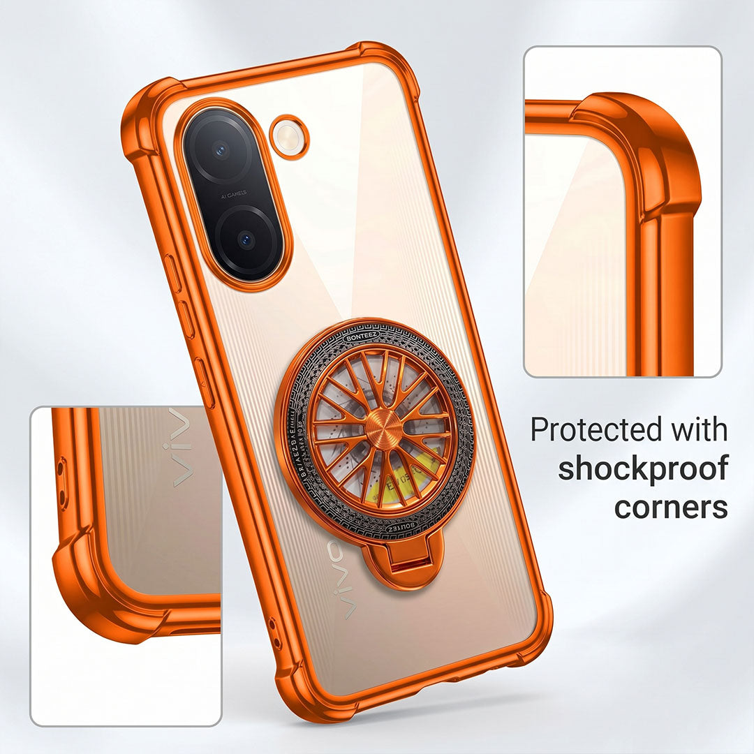 Vivo V60e 5G Stress Buster Wheel Rotating Airbag Cosmic Orange Case