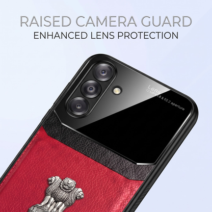 Samsung Galaxy A54 5G Satyamev Jayate 2-in-1 Emblem Leather Lens Protective Back Case