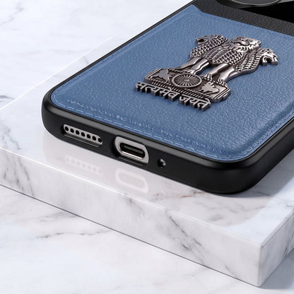 Oppo Reno 10 5G Satyamev Jayate 3D Metal Leather Back Case