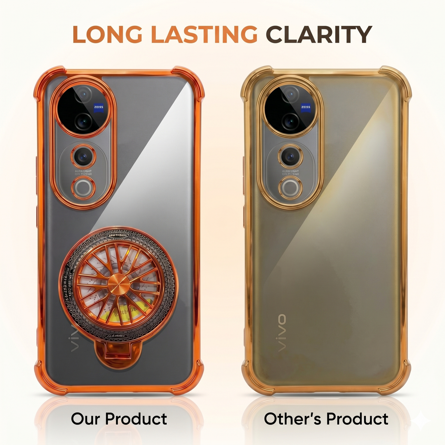 Vivo V40 Pro 5G Stress Buster Wheel Rotating Airbag Cosmic Orange Case