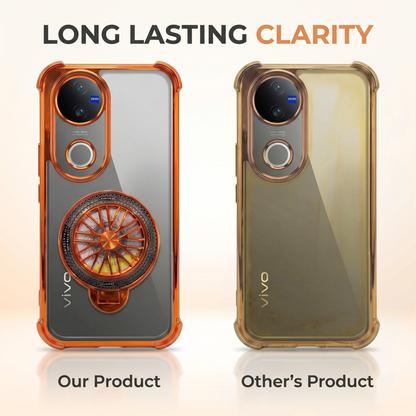 Vivo V50 5G Stress Buster Wheel Rotating Airbag Cosmic Orange Case