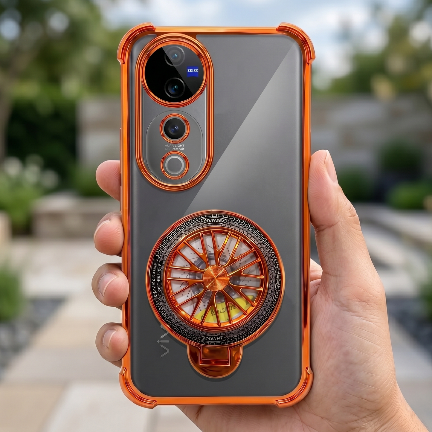Vivo V40 Pro 5G Stress Buster Wheel Rotating Airbag Cosmic Orange Case