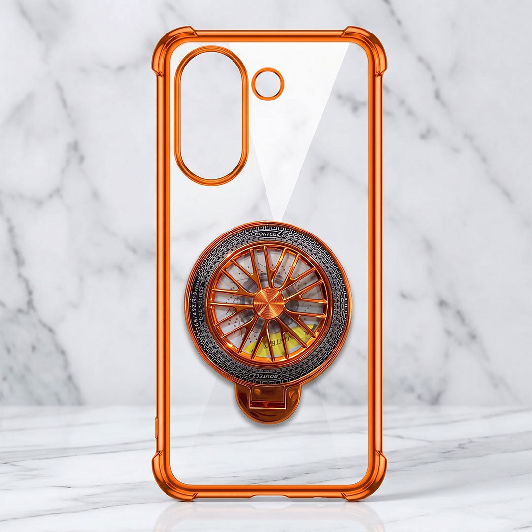 Vivo V60e 5G Stress Buster Wheel Rotating Airbag Cosmic Orange Case
