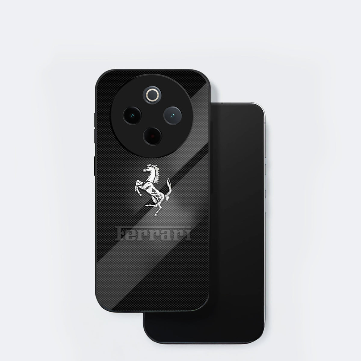 Vivo T4 5G Premium Acrylic Shockproof Glass Back Case (Ferrari Carbon Fiber)