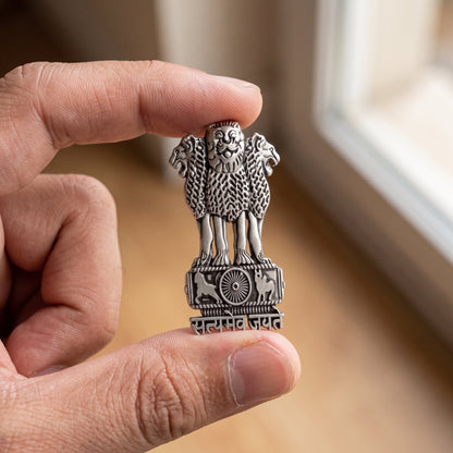 POCO F7 5G Compatible Satyamev Jayate 3D Metal Emblem Sticker