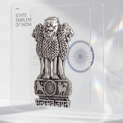 POCO F7 5G Compatible Satyamev Jayate 3D Metal Emblem Sticker