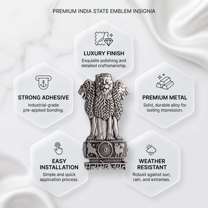 POCO F7 5G Compatible Satyamev Jayate 3D Metal Emblem Sticker