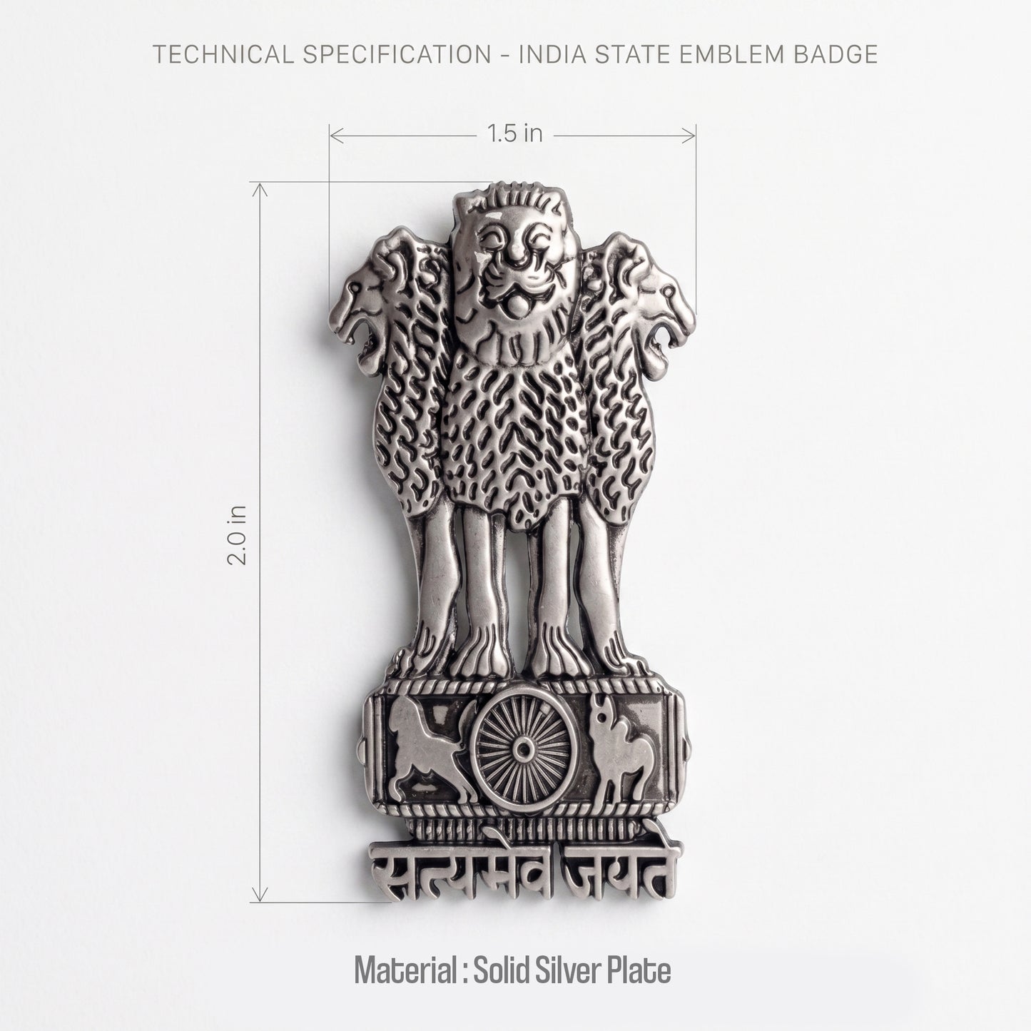 Realme 14T 5G Compatible Satyamev Jayate 3D Metal Emblem Sticker