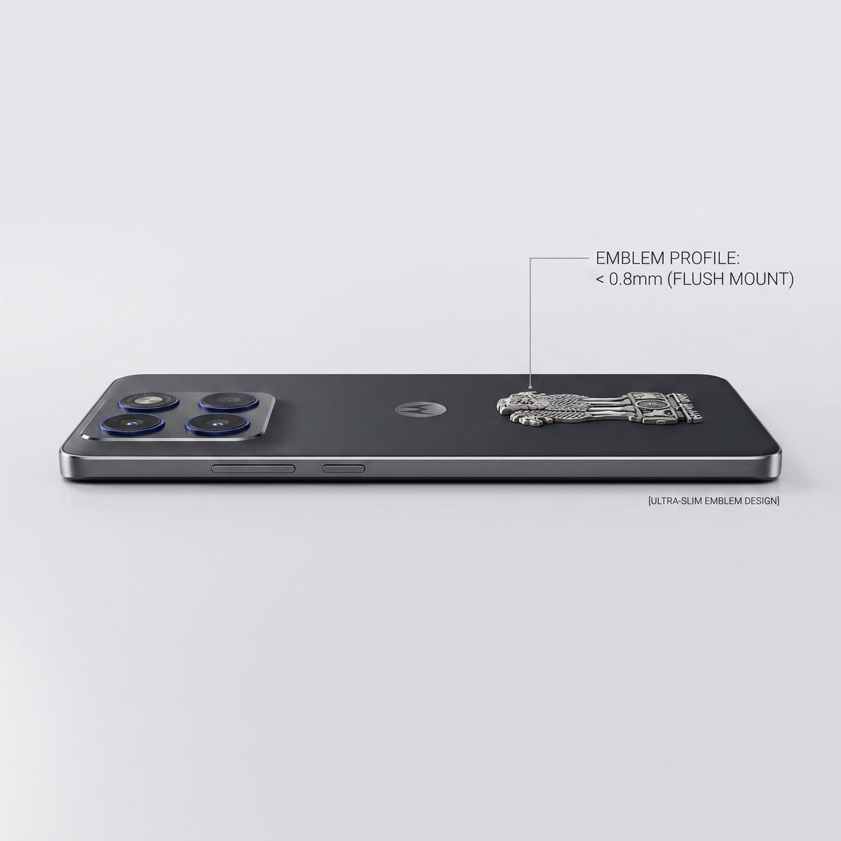 Motorola Edge 60 Pro 5G Compatible Satyamev Jayate 3D Metal Emblem Sticker