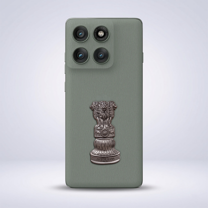 Motorola Edge 60 Pro 5G Compatible Satyamev Jayate 3D Metal Emblem Sticker