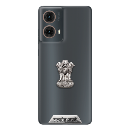 Motorola G85 5G Compatible Satyamev Jayate 3D Metal Emblem Sticker