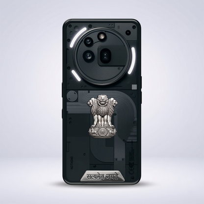 Nothing Phone 3A Pro 5G Compatible Satyamev Jayate 3D Metal Emblem Sticker