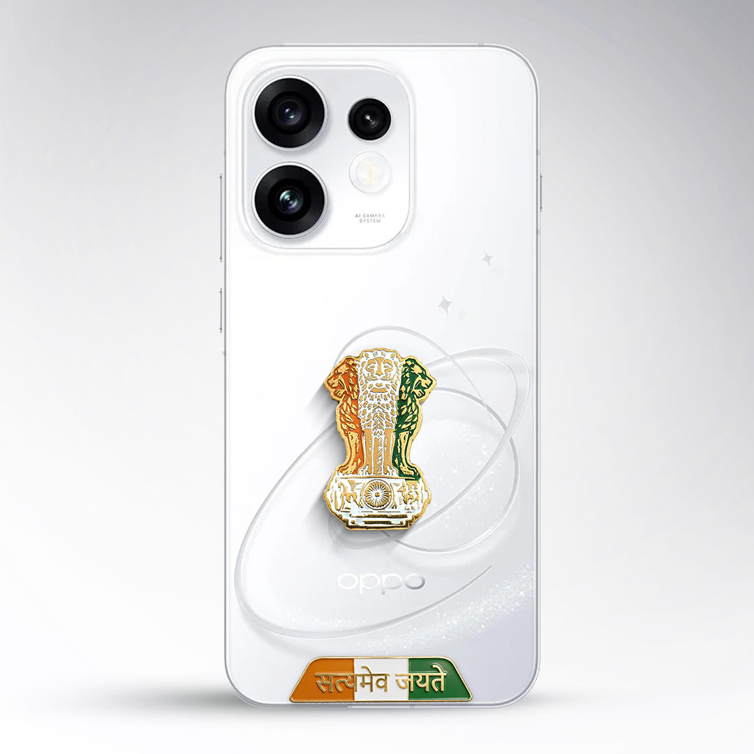 Oppo Reno 16 5G Compatible Satyamev Jayate 3D Metal Emblem Sticker