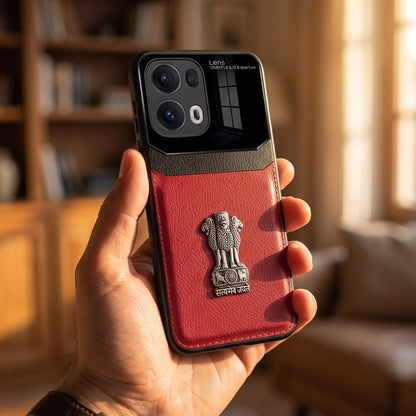 Oppo Reno 13 Pro 5G Satyamev Jayate 3D Metal Leather Back Case
