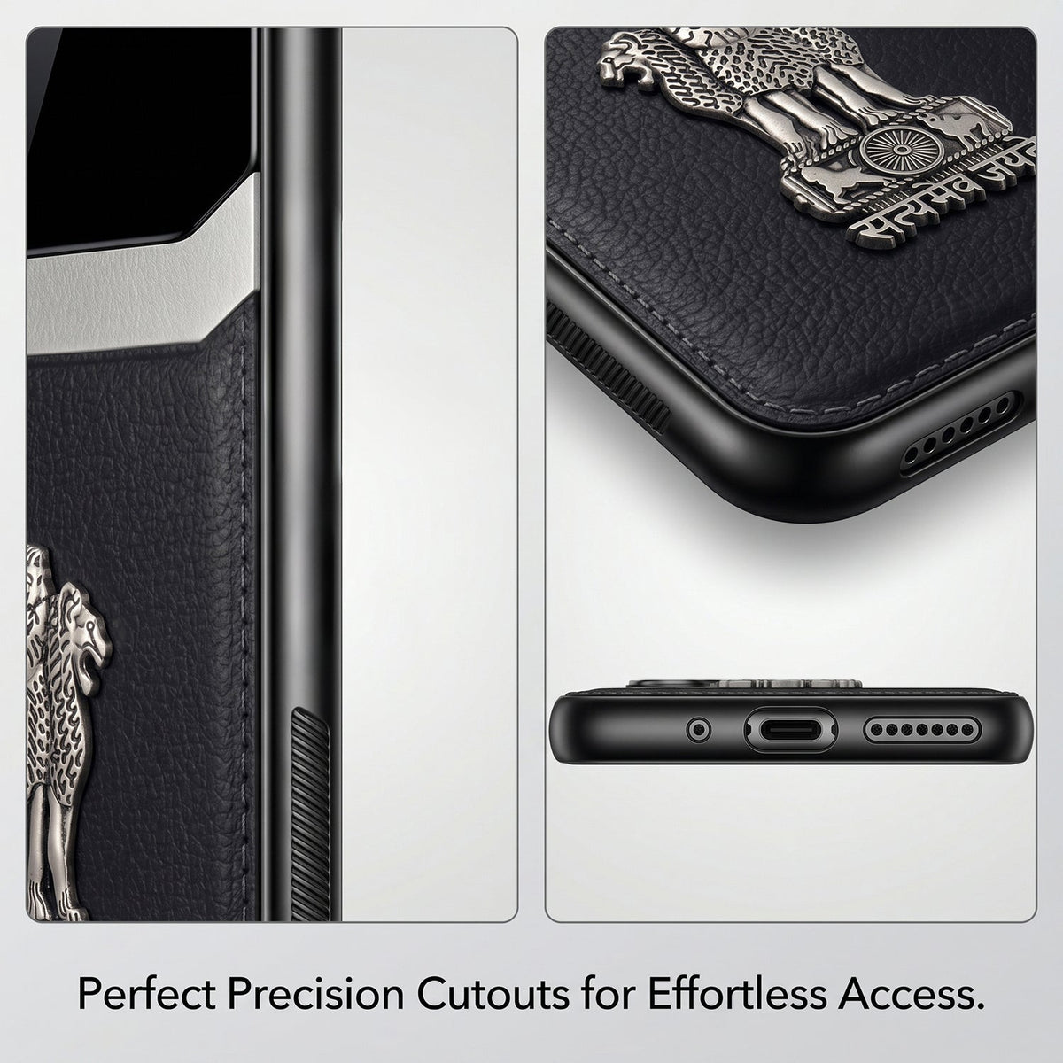 Oppo Reno 14 Pro 5G Satyamev Jayate 3D Metal Leather Back Case