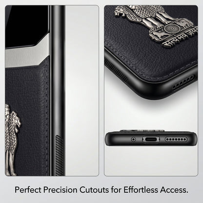 Oppo Reno 14 Pro 5G Satyamev Jayate 3D Metal Leather Back Case