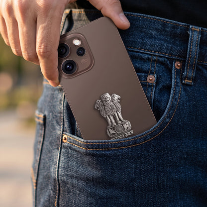 Oppo Reno 15 Pro 5G Compatible Satyamev Jayate 3D Metal Emblem Sticker