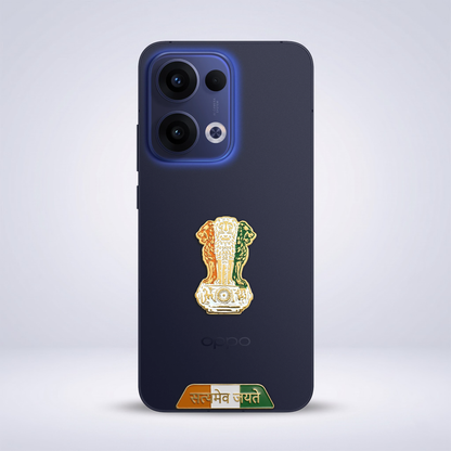 Oppo Reno 13 5G Compatible Satyamev Jayate 3D Metal Emblem Sticker