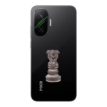 POCO F7 5G Compatible Satyamev Jayate 3D Metal Emblem Sticker