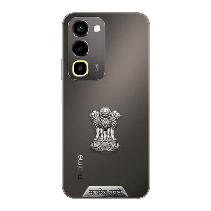 Realme P4R 5G Compatible Satyamev Jayate 3D Metal Emblem Sticker