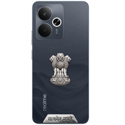 Realme 14T 5G Compatible Satyamev Jayate 3D Metal Emblem Sticker
