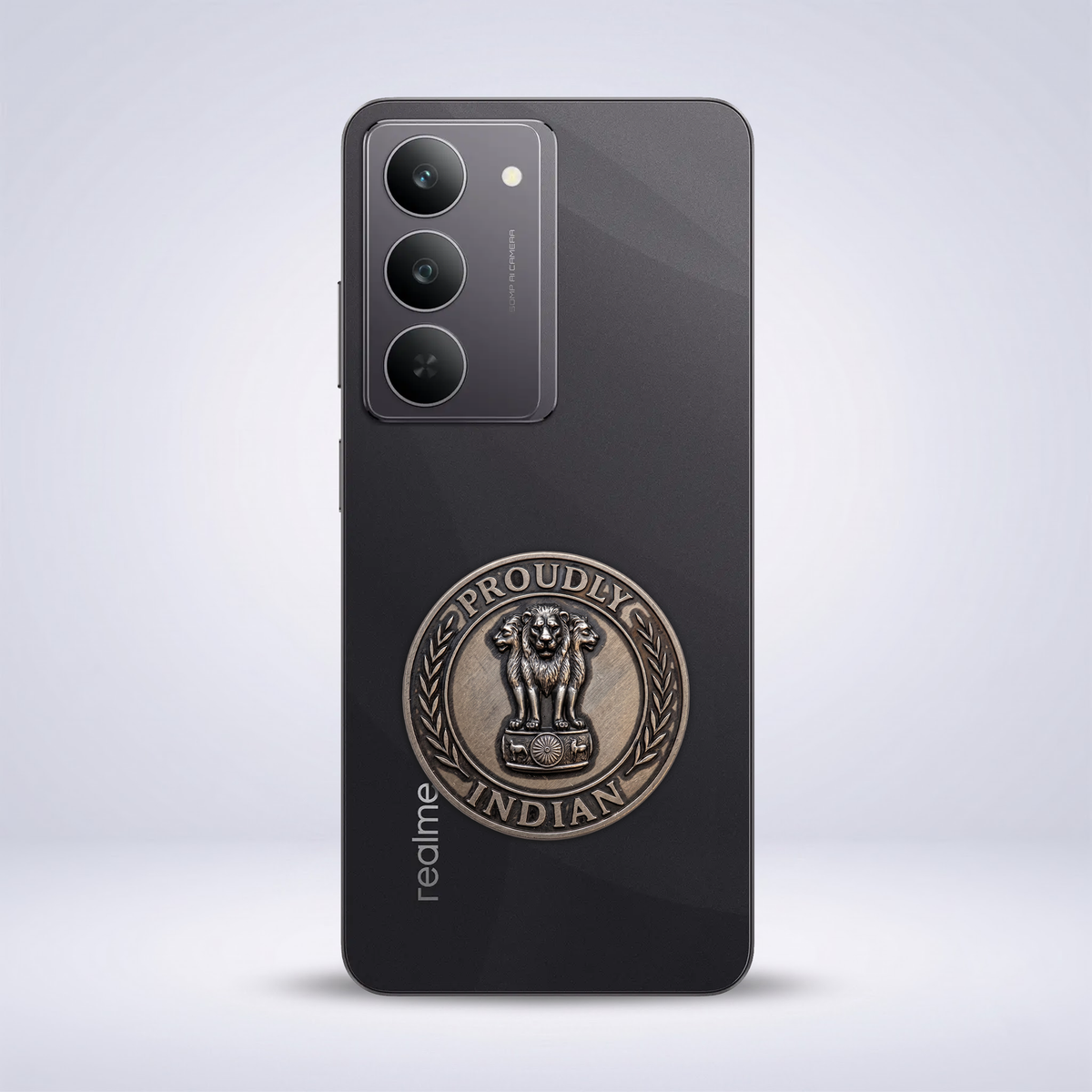 Realme 14X 5G Compatible Satyamev Jayate 3D Metal Emblem Sticker