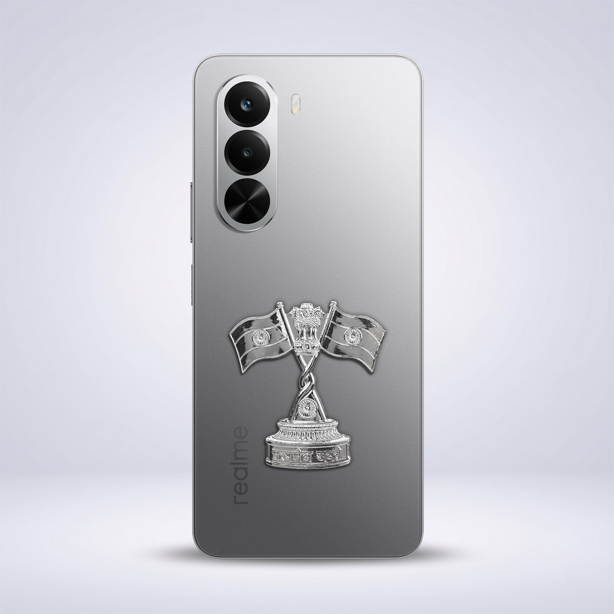 Realme P4X 5G Compatible Satyamev Jayate 3D Metal Emblem Sticker