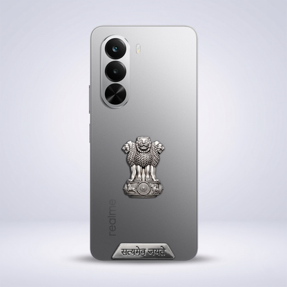 Realme P4X 5G Compatible Satyamev Jayate 3D Metal Emblem Sticker