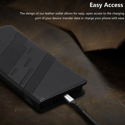 Redmi Note 14 Pro+ 5G case with kickstand, card holder, and magnetic flap