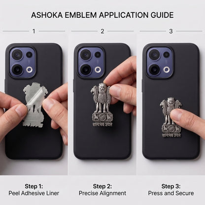 Oppo Reno 13 5G Compatible Satyamev Jayate 3D Metal Emblem Sticker