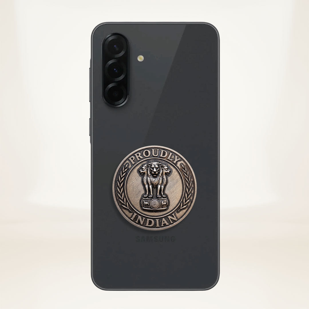 Samsung Galaxy A35 5G Compatible Satyamev Jayate 3D Metal Emblem Sticker