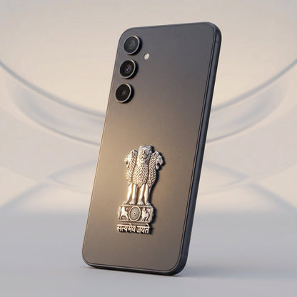 Samsung Galaxy A55 5G Compatible Satyamev Jayate 3D Metal Emblem Sticker