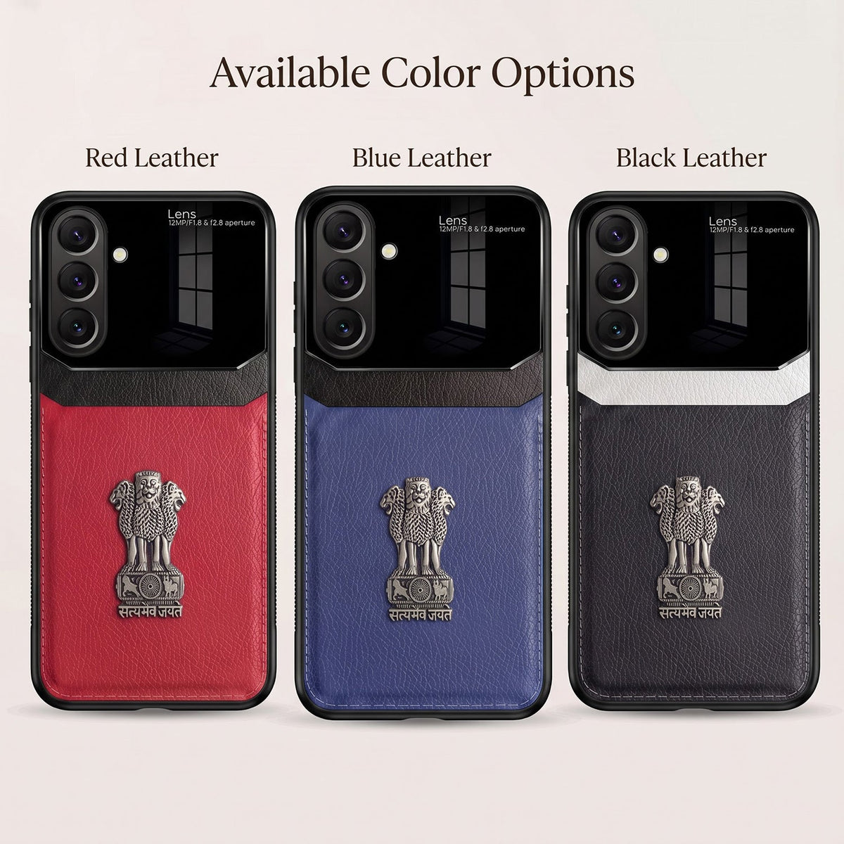 Samsung Galaxy A27 5G Satyamev Jayate 3D Metal Leather Back Case