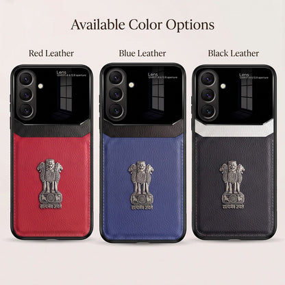 Samsung Galaxy A37 5G Satyamev Jayate 3D Metal Leather Back Case