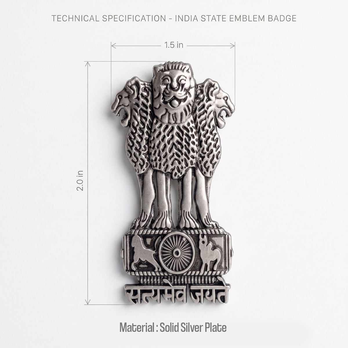 Samsung Galaxy A37 5G Satyamev Jayate 3D Metal Leather Back Case
