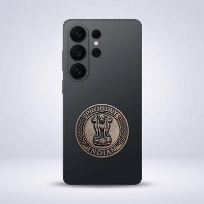 Samsung Galaxy S26 Ultra 5G Compatible Satyamev Jayate 3D Metal Emblem Sticker