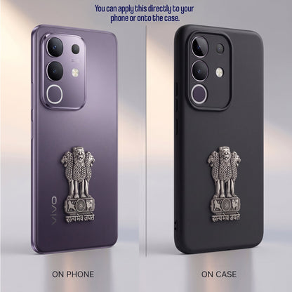 Vivo T4x 5G Compatible Satyamev Jayate 3D Metal Emblem Sticker