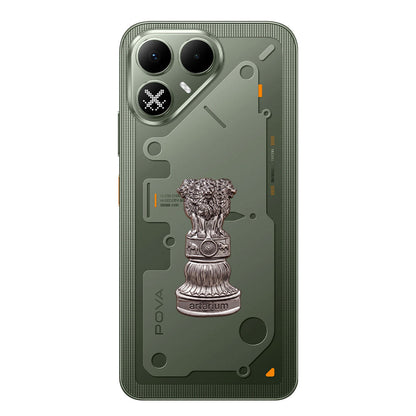 Tecno Pova 8 5G Compatible Satyamev Jayate 3D Metal Emblem Sticker