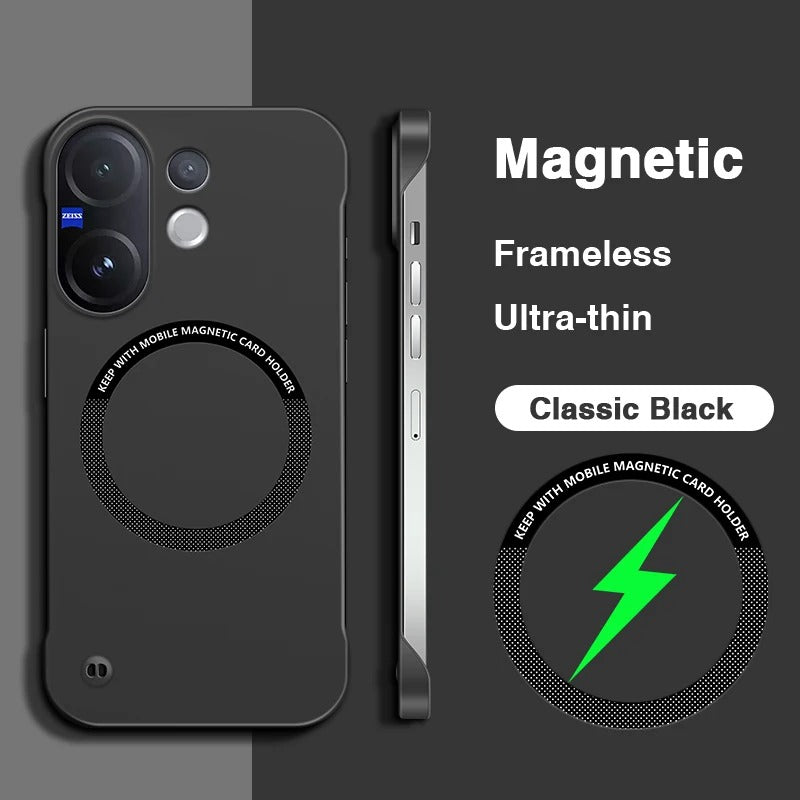 Vivo V60 Frameless Magnetic Wireless Charging Case — Ultra-Slim Clear MagSafe Compatible Cover
